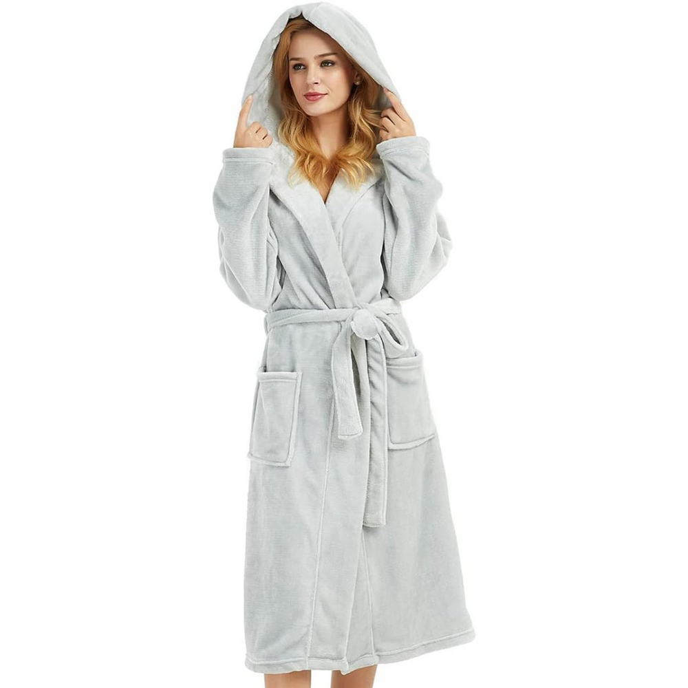 Theodora - Women's Hooded Fleece Bathrobe