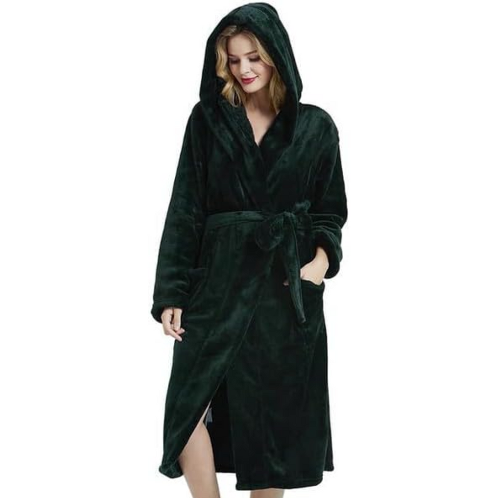 Theodora - Women's Hooded Fleece Bathrobe