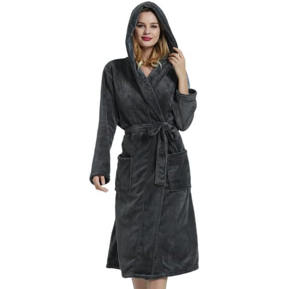 Theodora - Women's Hooded Fleece Bathrobe