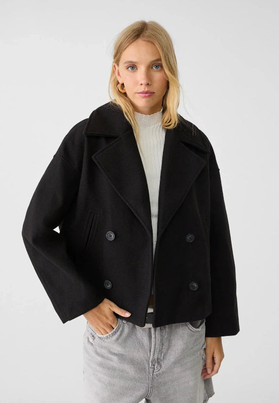 Vivien - Women's Double Breasted Cropped Jacket