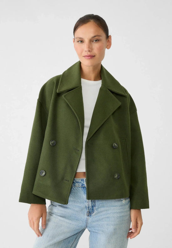 Vivien - Women's Double Breasted Cropped Jacket