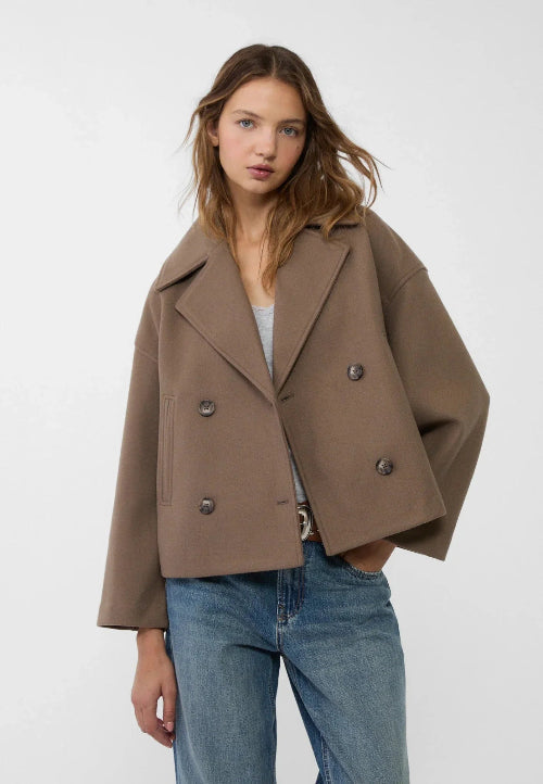 Vivien - Women's Double Breasted Cropped Jacket