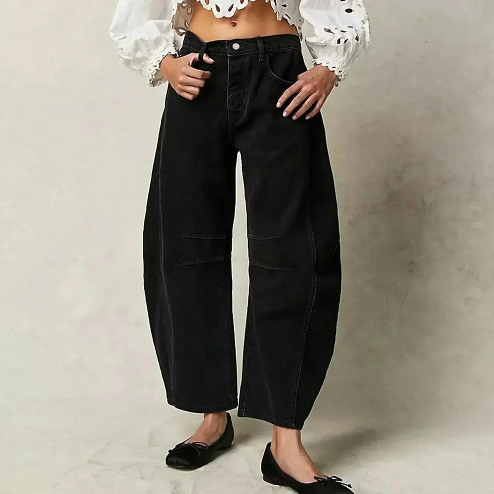 Wilhelmina - Women's High Waisted Wide Leg Jeans
